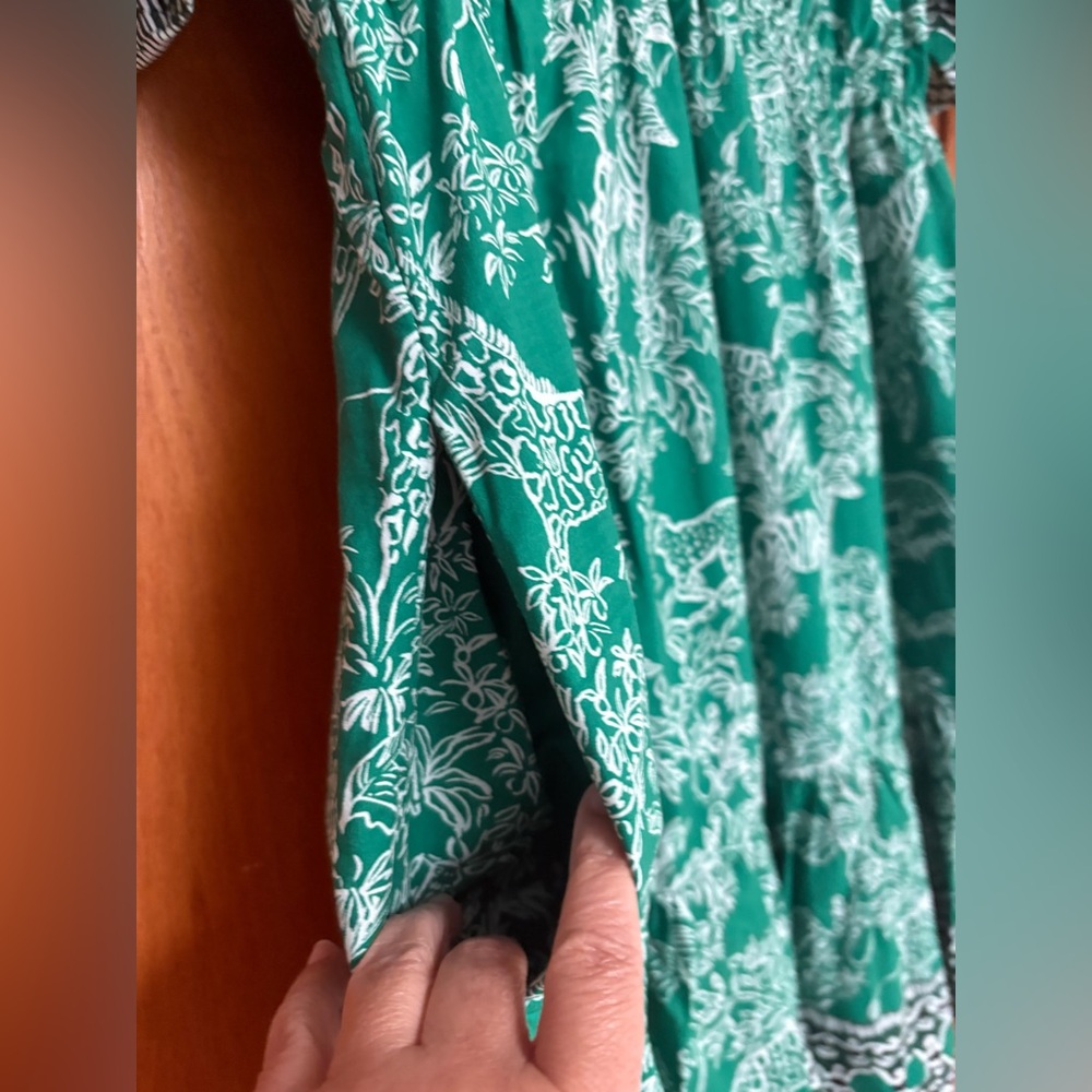 Worn once Lilly Pulitzer Kentlee dress Fiddle Green Leaf Safari Sanctuary 14 - Picture 5 of 7